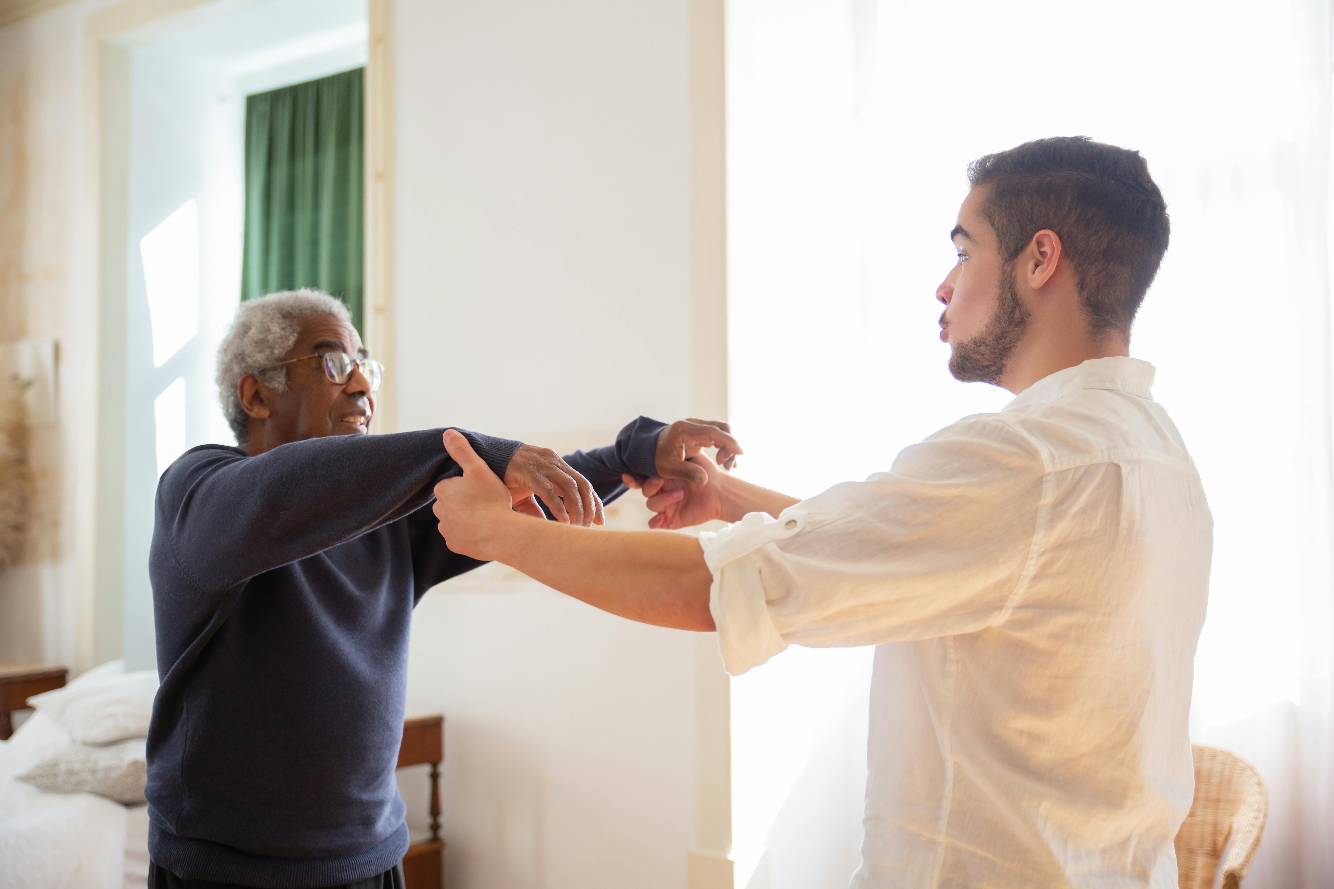 Care coordinator meeting with a family at home