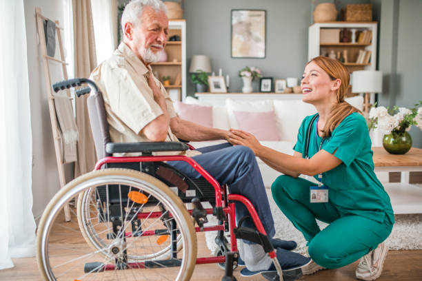 Caregiving team collaborating during a case review