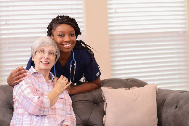Caregiver preparing medication reminders